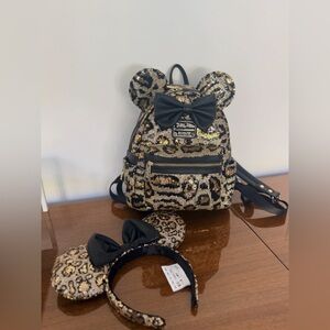 Loungefly Disneyparks Leopard Print Backpack with Headband